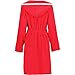 Cawö Damen-Kurzmantel mit Kapuze und Reißverschluss 3101 Farbe rot Größe XS Morgenmantel Schrift