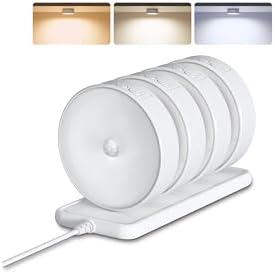 EZVALO 4 Pack Motion Sensor Closet Lights with Charging Station, ...