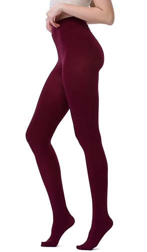 Image of DUCMODA Women's 70D Semi-Opaque Tights High Waist Solid Soft Stretch Pantyhose