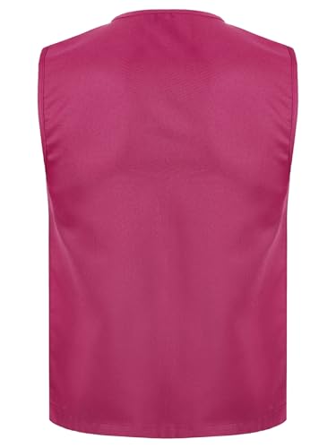 YiZYiF Kid Girls Boys Front Zipper Volunteer Vest V Neck Volunteers Activity Waistcoat Uniform with Side Pockets2