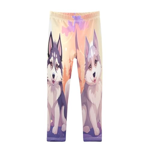 Toddler Girls Leggings Printed Yoga Pants Leggings Siberian Husky for Kids
