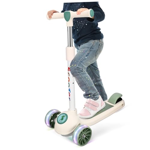 Kisangel Adjustable Three Wheeled Scooter Portable Outdoor for Lightweight Design Safe Usage Stylish Appearance for Boys and Ages