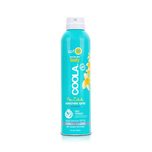 COOLA Organic Body Sunscreen Spray, Broad Spectrum SPF 30, Reef-Safe, Piña Colada, 5