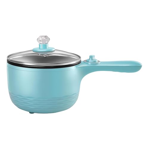 Image of Hilton Electric Pan Upgraded, Non-Stick Saute Pan, 1L Mini Electric Pot for Maggie, Cheese, Stir Fry, Roast, Steam with Power Adjustment, Perfect for Rice, Ramen, Steak, Egg Travell (Blue)
