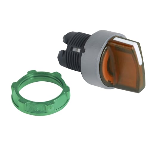 Sélecteur lumineux orange 2 positions fixes bouton 22mm - 2