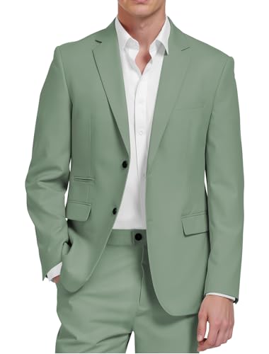 Mens 2 Piece Suit Casual Regular Fit Suit for Men Blazer Jacket Pants Set Business Prom Wedding Suits