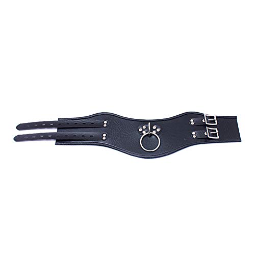 Roluck Leder Halsbänder mit Große O-Ring 2 Schloss Flirt Gothic SM Choker Abschließbar Halsfessel Sex Spielzeug