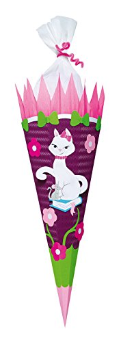 Ursus 9850013 - Schultüte Bastelset Katze, sechseckig, Höhe ca. 68 cm, Duchmesser ca. 20 cm, inklusive Bastelanleitung und Vorlagebogen, zum Selbstbasteln, ideal für die Einschuluung