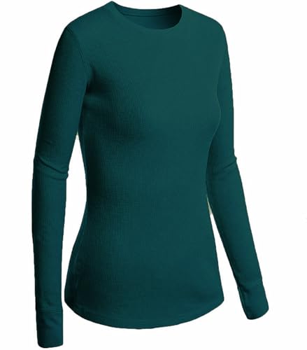 Haut thermique à manches longues t-shirt col rond chaud sous-vêtement femme