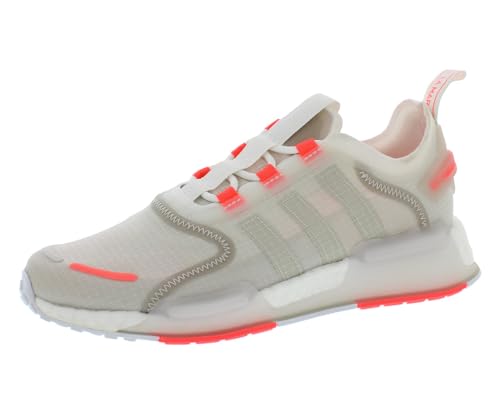 Image of adidas NMD V3 GS Girls Shoes Size 5.5, Color: White /Light Grey /Coral