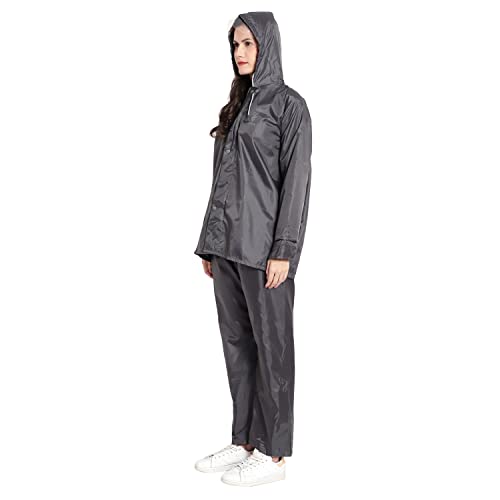 Image of Zacharias Women's Waterproof Reversible Double Layer Solid Raincoat with Pant (RG-2) (Black)