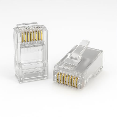 Fiche RJ45 Cat6 Labgear premium transparente 24-26 AWG aux connecteurs plaqués or 50µ
