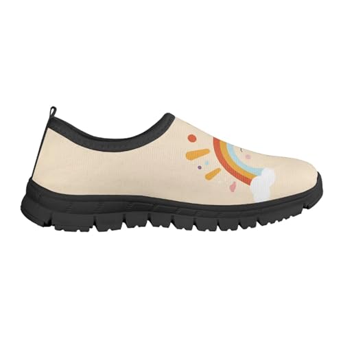 Kids Slip On Walking Shoes for Girls Breathable Mesh Casual Shoes Loafers Non Slip Lightweight Comfort Sneakers Spring School Day Black Sole Size 11-153