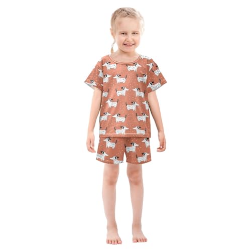Dots Dogs Patterns Summer Cute Pajama Sets, Short Sets for Daily Wears and Sleep Wears3