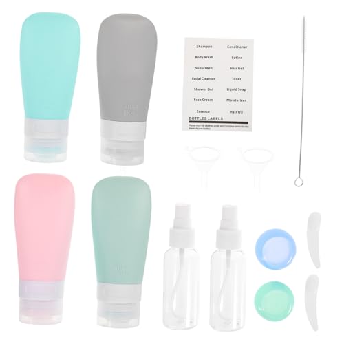 AUTSUPPL Botellas de Silicona para Viaje Envases Rellenable para Loción y Cosméticos Organizador Portátil y Reutilizable para Líquidos