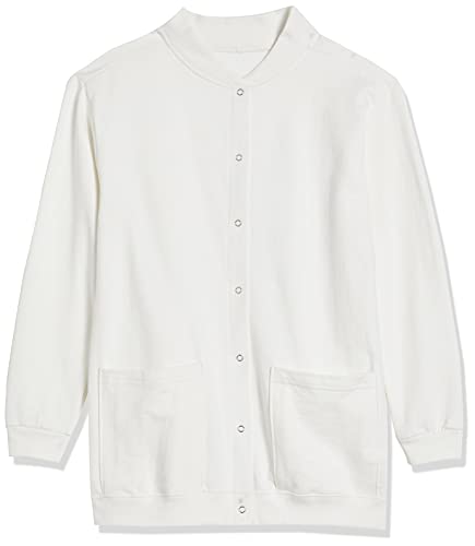 AmeriMark Women’s Fleece Cardigan Sweater –Lightweight Soft Long Sleeve Jacket White MD4