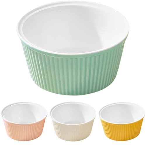 4 Pcs Ceramic Ramekins Oven Safe 10 oz Porcelain Souffle Dishes for Baking