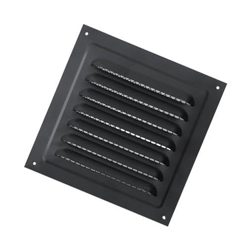 petsola ステンレス製 換気グリル 通気口カバー 角型ガラリ 換気口 エアベントカバー 排気口 エアベントルーバー 防虫網付き 金属製 酸化防止 換気システム 換気部材 天井 サイドウォール 壁用 換気用 バン用 家庭用, 黒, 15cm×15cm
