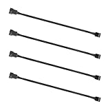 Pagaloce PWM 4 Pin Fan Extension Cable 4-Pack，12 Inches PC Fan Extension Cable, Black