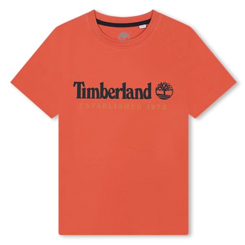 Timberland Camiseta de Manga Corta para niño, Color Tangelo