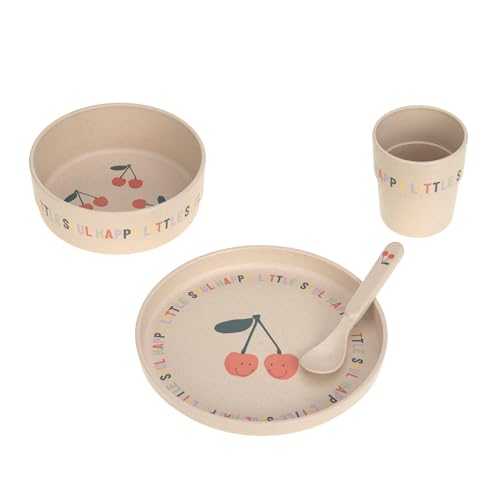 LÄSSIG Kindergeschirr Set (Teller, Becher, Schälchen, Löffel) ohne...