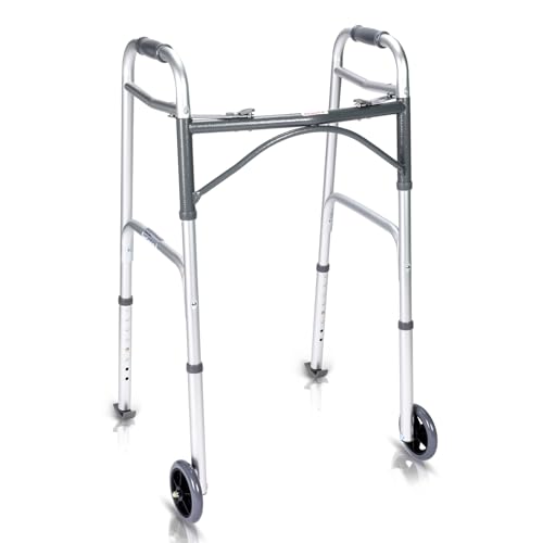 Image of KosmoCare Deluxe Folding Walker with 5 inch castors
