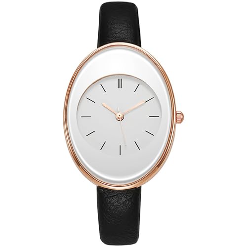 Avaner Uhren Damen Oval Leder: Damenuhr Slim Lederuhr Ultrad