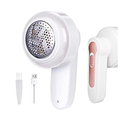 Quitapelusas Electrico, Afeitadora de Pelusas, Quitapelusas para Ropa con 3 Cuchillas, USB Recargable Quita Bolas de la Ropa Maquina Quitar Bolitas, Bloqueo de Seguridad para Proteger niños