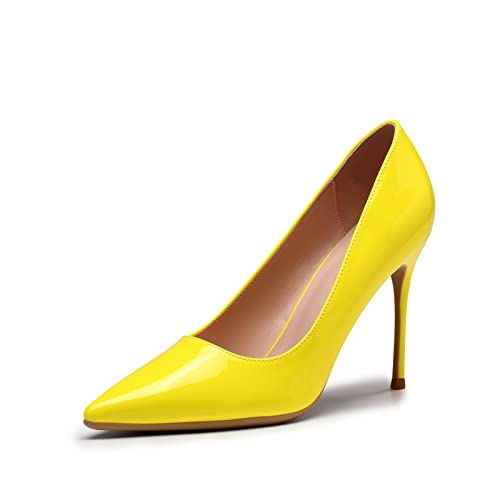 Image of Elisabet Tang High Heels, Womens Pointed Toe Slip on Stilettos Party Wedding Pumps Basic Shoes