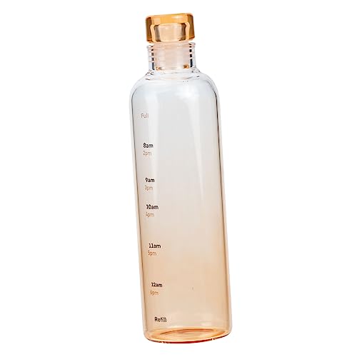 Yardwe Decorative Scale Design Glass Water Bottle Leakproof Reusable for School Sports Gym