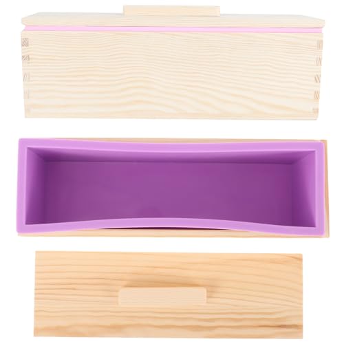 OUNONA 1 Juego de moldes para Pan: Molde de Madera Antiadherente con Tapa, Bandeja para tostar Pan y Hornear en el Horno, de Madera Multiusos para Tartas de Queso, sándwiches y jabón.
