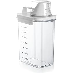 Dosificador De Alimentos Para Mascotas Dispensador de Detergente Sellado herméticamente con Medidor, Caja de Almacenamiento de Detergente en Polvo, Dosificador,Contenedor de Almacenamiento para Detergente/Alimento para Mascotas