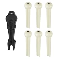 Universal Compatibility: This guitar pegs acoustic set includes 6 high-quality ivory plastic bridge pins, designed to fit most acoustic, classical, folk, and ukulele guitars, making it a perfect replacement for worn or damaged pins. Convenient Bridge...