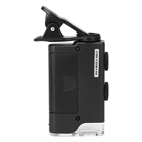 Image of Oumefar 60-100X Magnification Camera Portable Clip Microscope Magnifier Loupe LED Clip Loupe Microscope Mini Portable Clip Microscope Magnifier Loupe for Observing