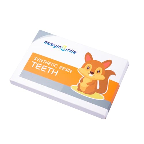 Image of Easyinsmile Dental Synthetic Resin Teeth A2 A3 False Upper Lower Teeth Replacement Dentures for Halloween (A3, Full Set 468+U67+34)