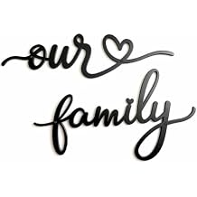 Sinseike Metal Our Family Wall Decor Black