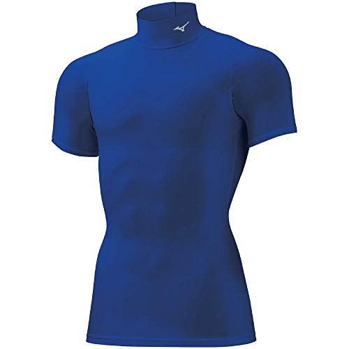 [ミズノ] トレーニングウェア コンプレッション ドライアクセルバイオギアシャツ ハイネック半袖 吸汗速乾 ストレッチ 紫外線カット メンズ 2021年モデル サーフブルー(マット) 2XL