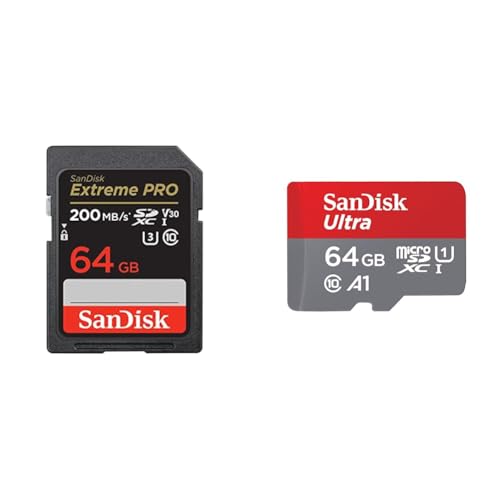 Image of SanDisk Extreme Pro SD UHS I 64GB Card for 4K Video for DSLR and Mirrorless Cameras 200MB /s Read & 9