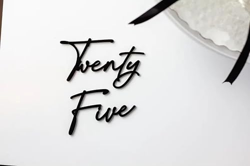 Twenty Five Cake Topper - Acrylic Happy 25th Birthday Cake Decor - Cheers to 25 Years Birthday Party Decorations Supplies