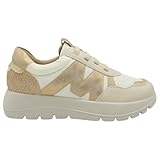 mysoft - 26M264 Zapatillas Mujer– Casual Cómodas, Cordones Elásticos, Plantilla Memory Foam, Suela Ligera Mujer Color: Platino Talla: 40