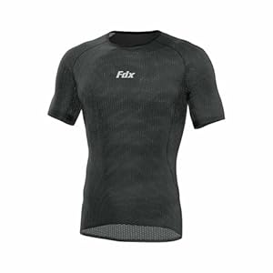 FDX Cool Mesh Men’s Base Layer Shirts Half Sleeve – Men’s Summer Cycling Mesh Top – Ultralight, Breathable, Anti-Odour Bicycle Skins Jersey – Under-Shirts for Running, Gym, Workout, Hiking