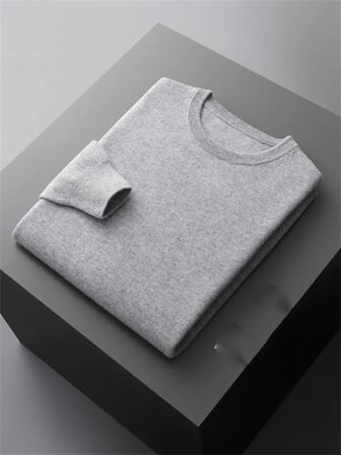 Men’s Autumn Winter Merino Wool Sweater O-Neck Pullover Knitted Long Sleeve Soft Warm Casual Basic Top3