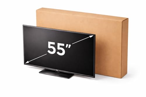 Imballaggi Point Caja de televisión Embalaje TV Monitor Platos hasta 65 Pulgadas Resistente para Envío y Mudanza con Accesorios de Protección de Pantallas, Medida 150x87x17cm Juego de 1 (TV 55