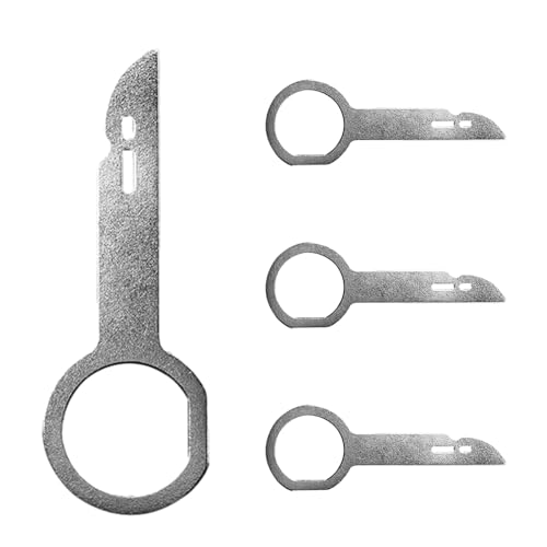 Kit de Herramientas de extracción de Radio, Llave de Herramienta de extracción de Radio - Herramienta de desmontaje del Reproductor estéreo del Host de DVD de 4 Piezas | Herramientas de reparación de