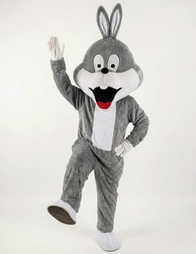 Image of Bookmycostume Buy Bugs Bunny - Grey Cartoon Mascot Costume For Theme Birthday Party & Events | Adults | Full Size Adults - Fleece