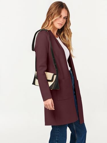 Image of ANRABESS Cardigan Sweater for Women Casual 2026 Fall Fashion Coat Long Sleeve Open Front Knit Coatigan Outwear