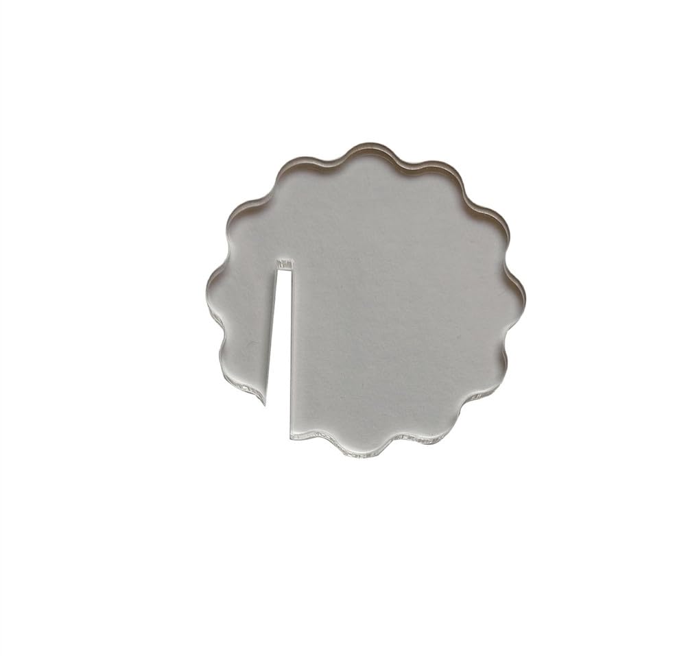 XIAOYUE 20PCS of Wavy Acrylic Drink Tag,DIY Scalloped Guest Place Card Charm,Cocktail Charm for Party&Festival Decoration (Clear)