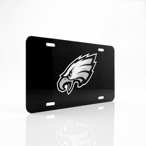 Aluminum Metal License Plate for EaglesBlack Front 6 * 12 inches Decoration License Plate Tag with 4 Holes