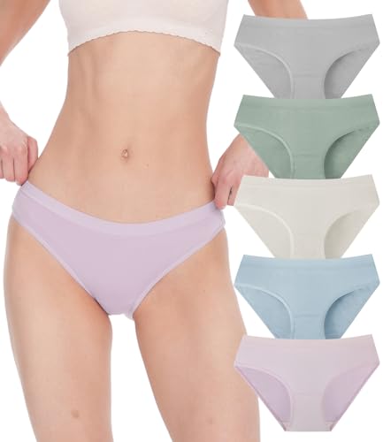BAMBOO COOL Womens Underwear Bikini Underpants Hipster Ladies Panties Soft Stretch Breathable Panties for Women, 5-Pack2
