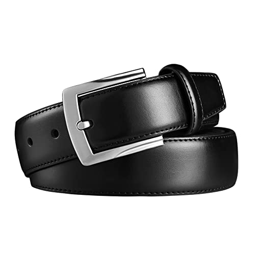 Image of MILORDE Men's Genuine Leather Dress Belt, Handmade, 100% Cow Leather, Fashion & Classic Designs for Work Business and Casual